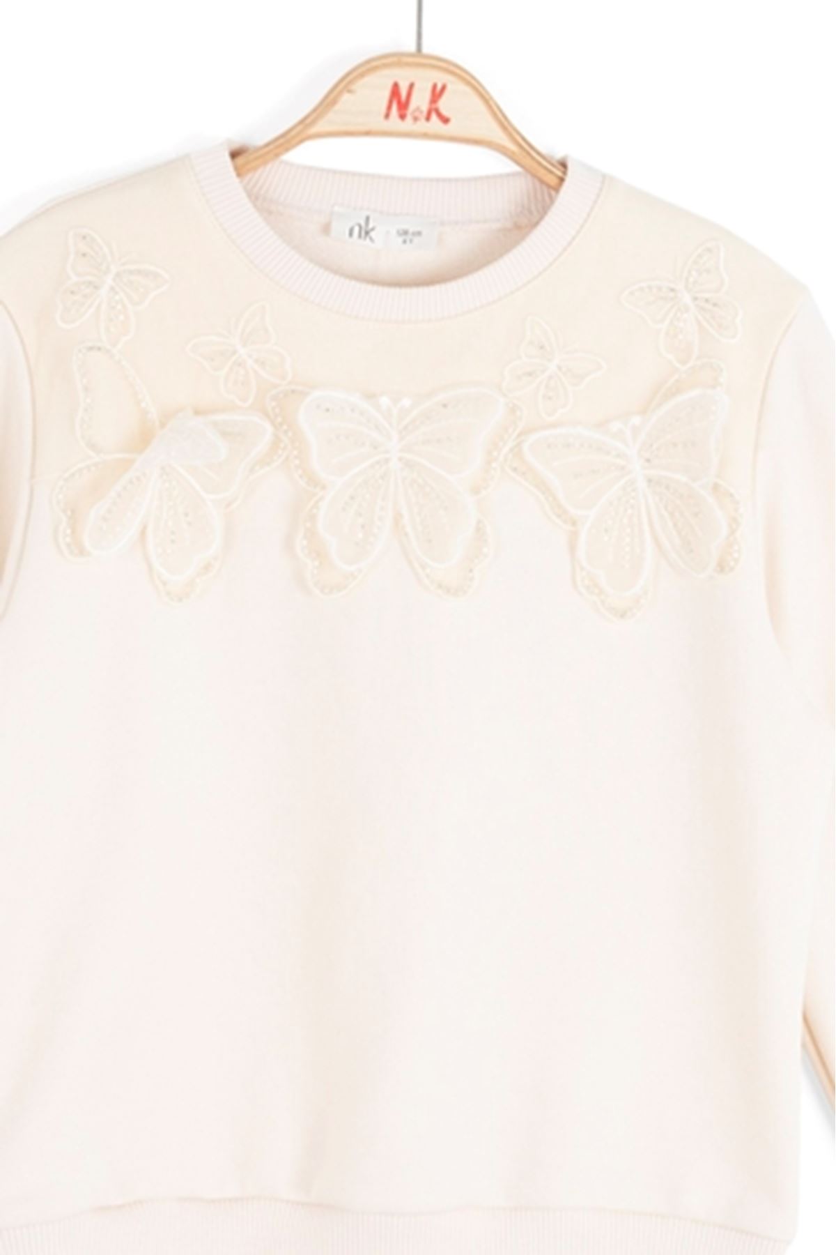 NK Kids 39511 KELEBEK İŞLEMELİ SWEAT 4/8 EKRU