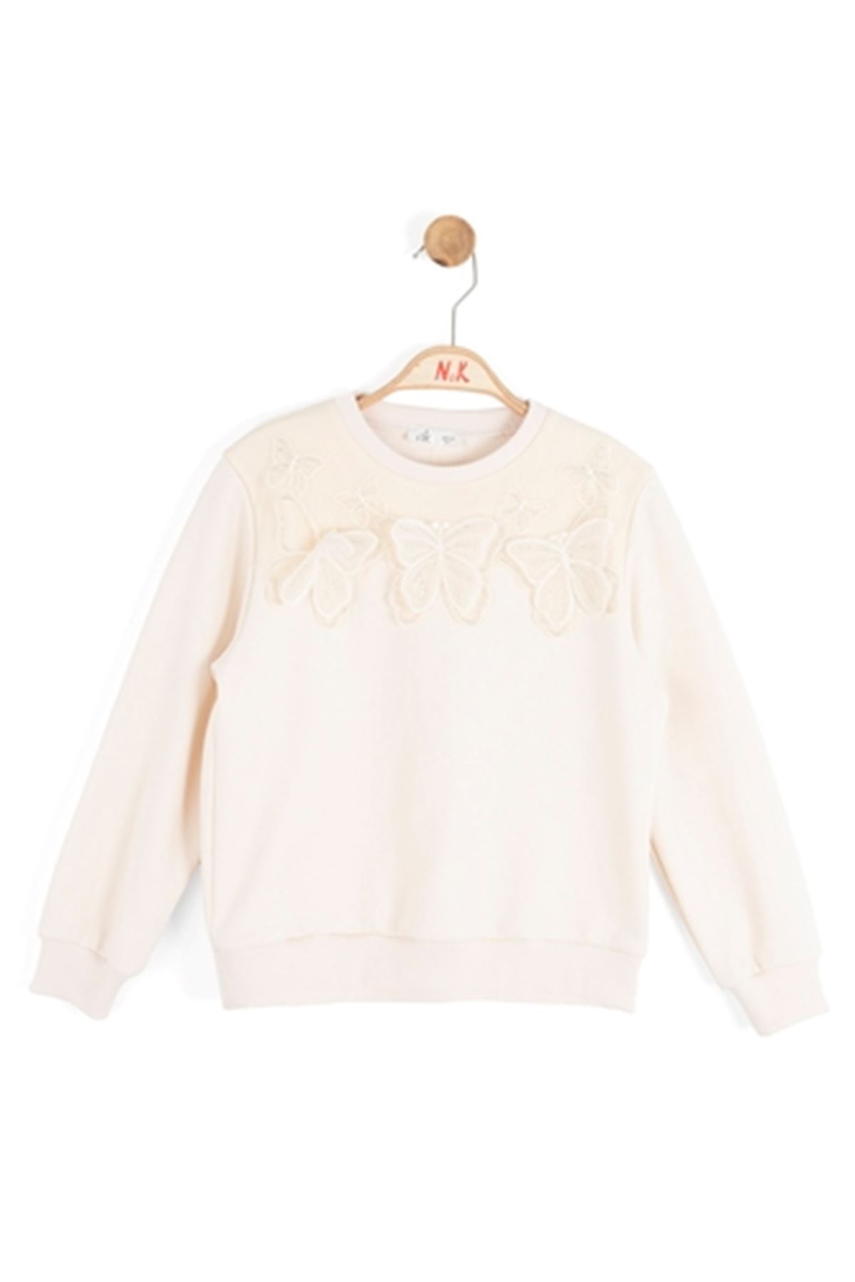 NK Kids 39511 KELEBEK İŞLEMELİ SWEAT 4/8 EKRU