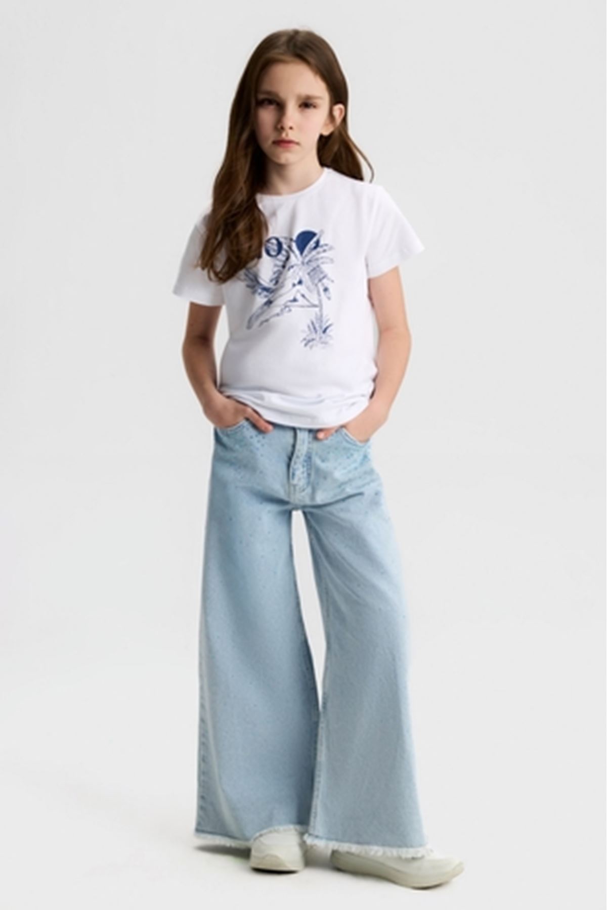 NK Kids 31310 RIO T-SHIRT 8/14 Beyaz-Lacivert