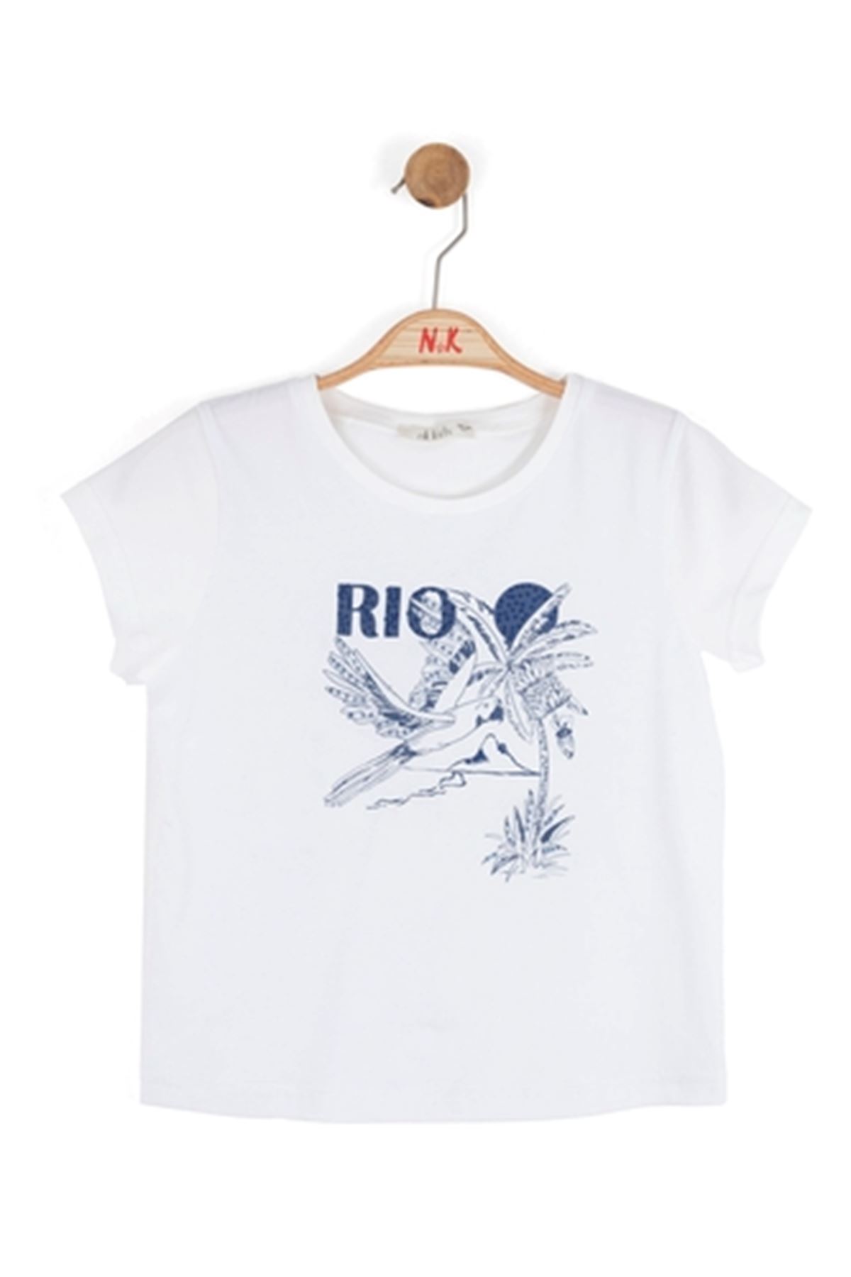 NK Kids 31310 RIO T-SHIRT 8/14 Beyaz-Lacivert