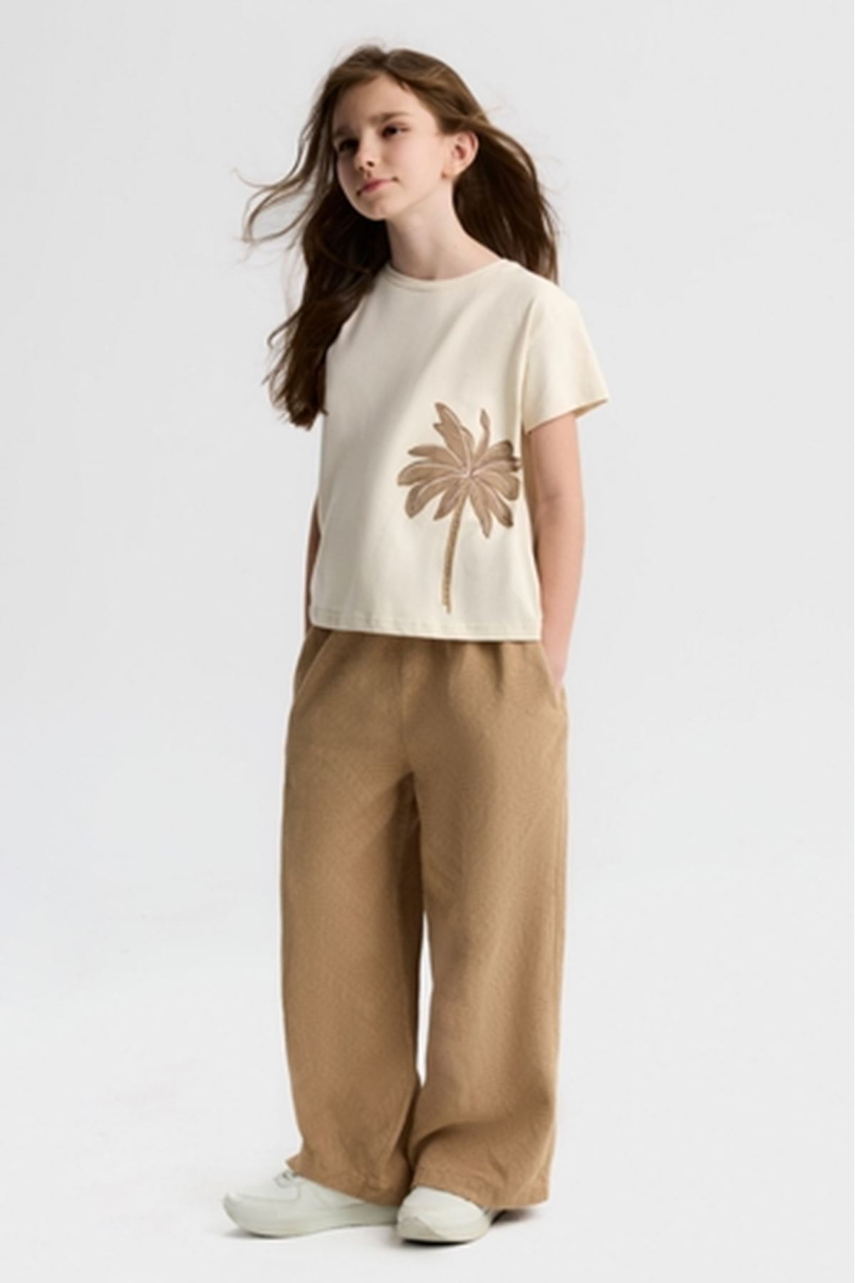 NK Kids 31375 PALMİYE T-SHIRT 8/14 Krem