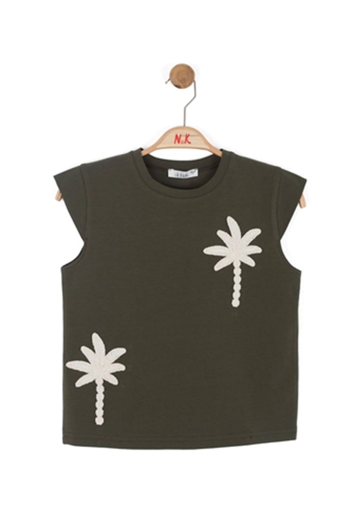 NK Kids 31395 PALMİYE NAKIŞLI T-SHİRT 8/14 Haki