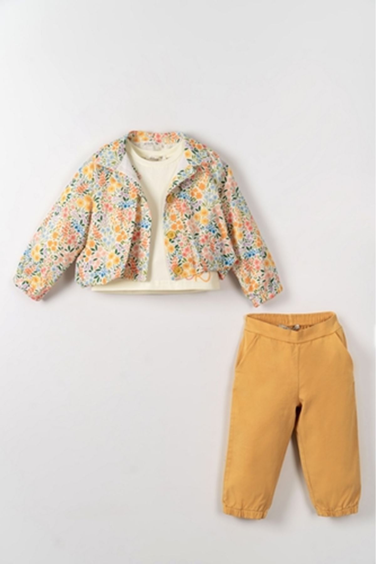 NK Kids 31622 BLOMMER T-SHIRT 1/4 Krem