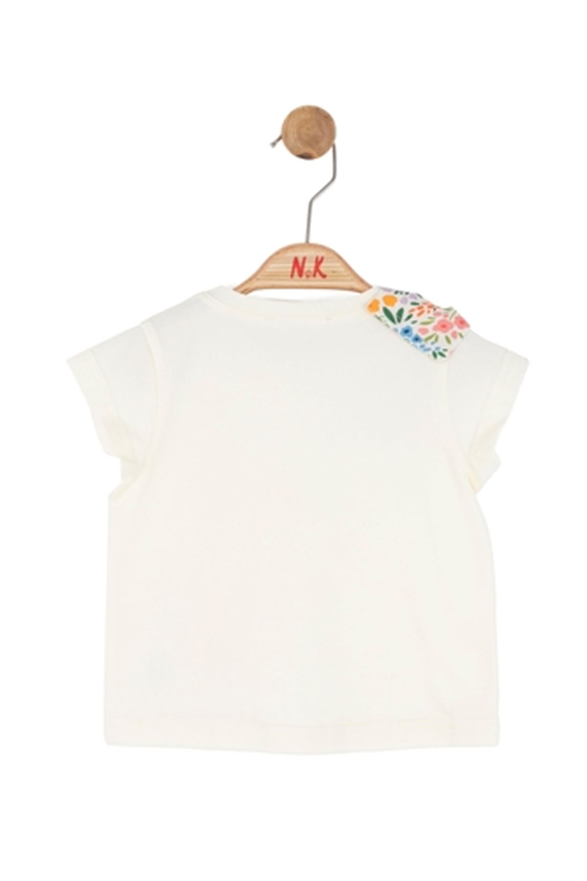 NK Kids 31622 BLOMMER T-SHIRT 1/4 Krem