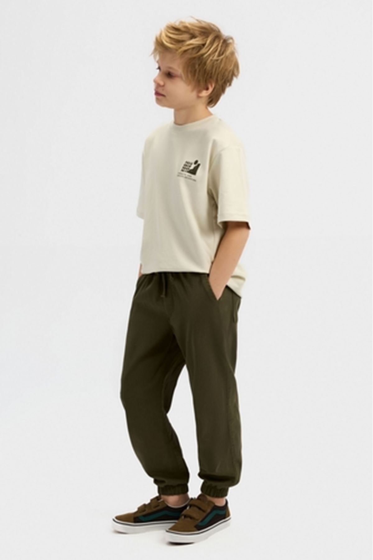 NK Kids 41301 MOUNT T-SHIRT 8/14 KREM-HAKİ