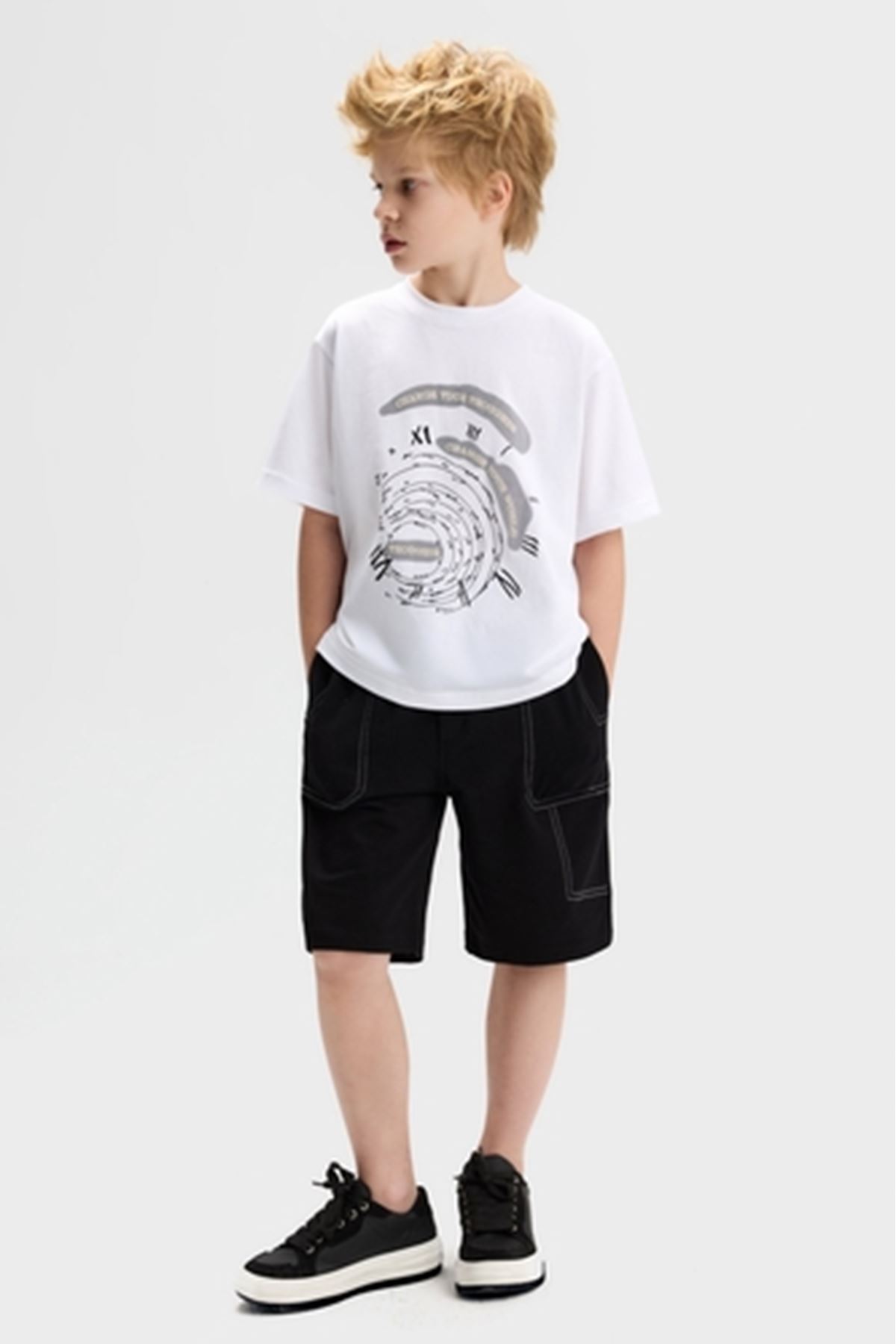 NK Kids 41338 LABİRENT T-SHIRT 8/14 Beyaz
