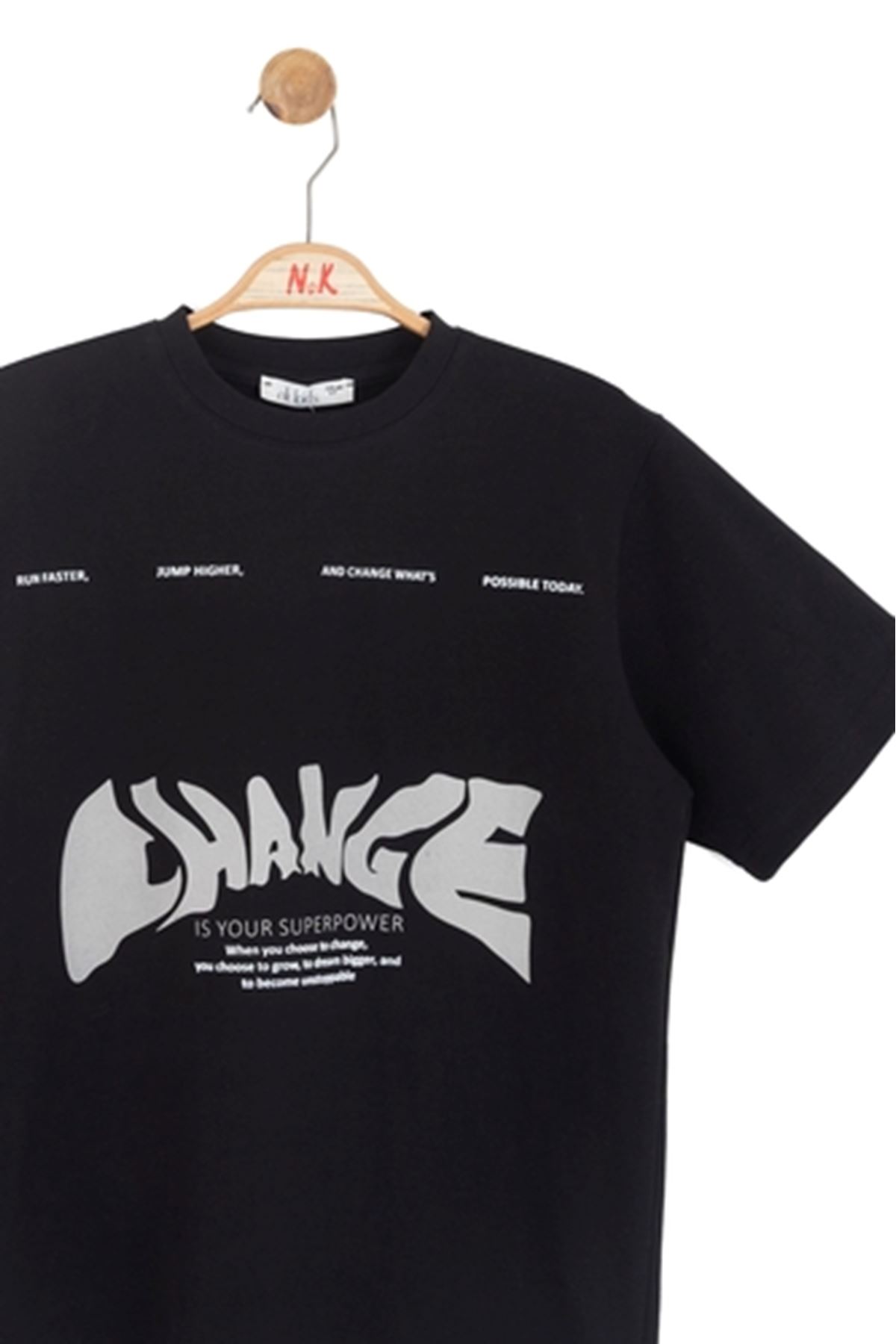 NK Kids 41340 SUPERPOWER T-SHIRT 8/14 Siyah