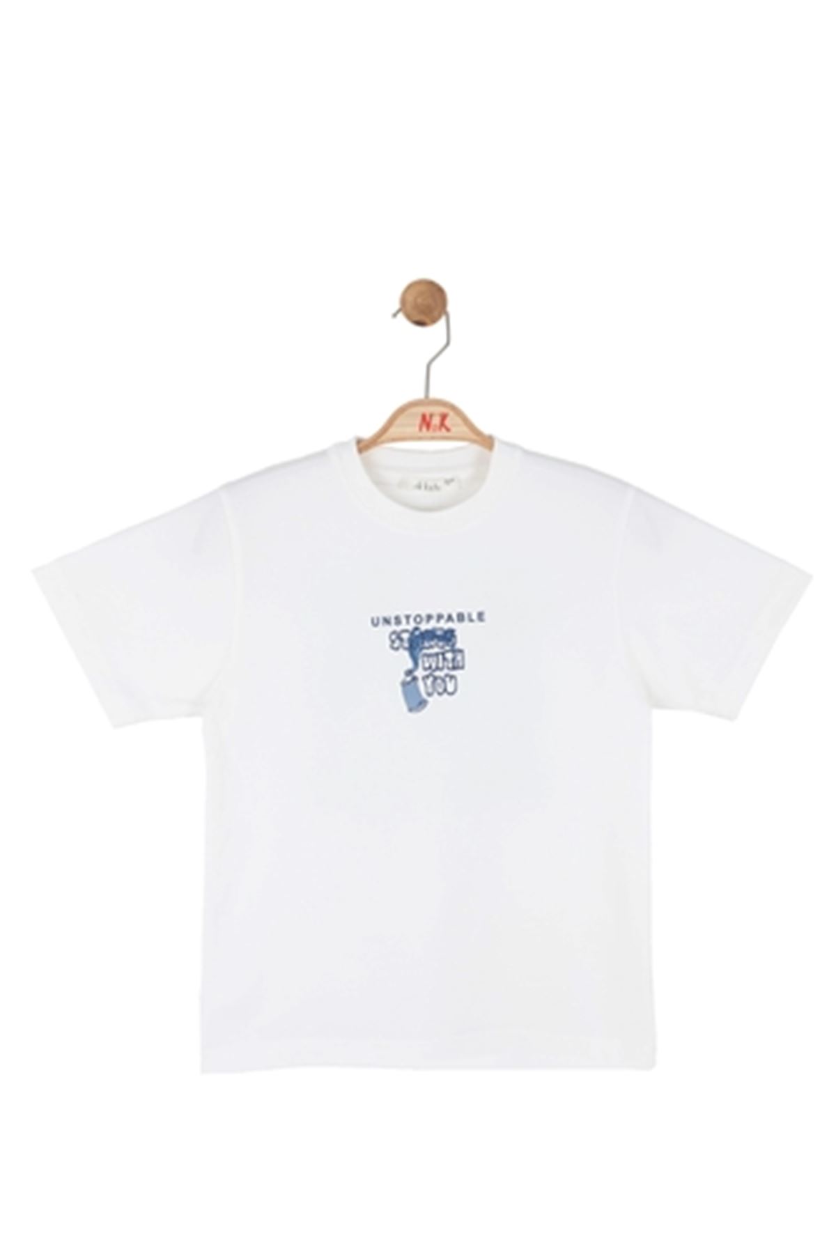 NK Kids 41529 START T-SHIRT 4/8 Ekru-mavi