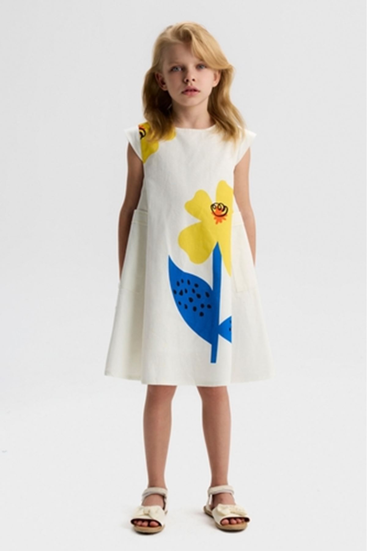 NK Kids 71512 MARGE ELBİSE 4/8 EKRU-SARI