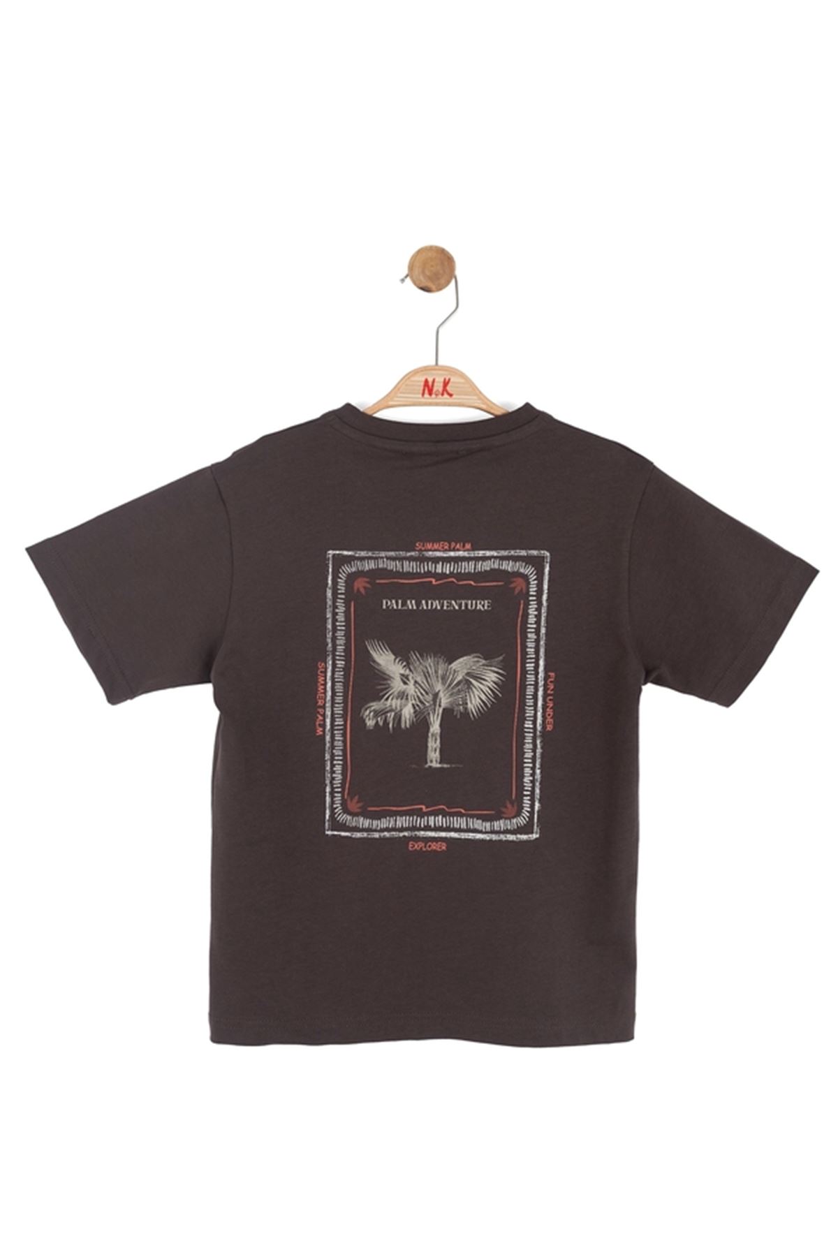 NK Kids41530-SUMMER PALM T-SHIRT 4/8 KAHVE