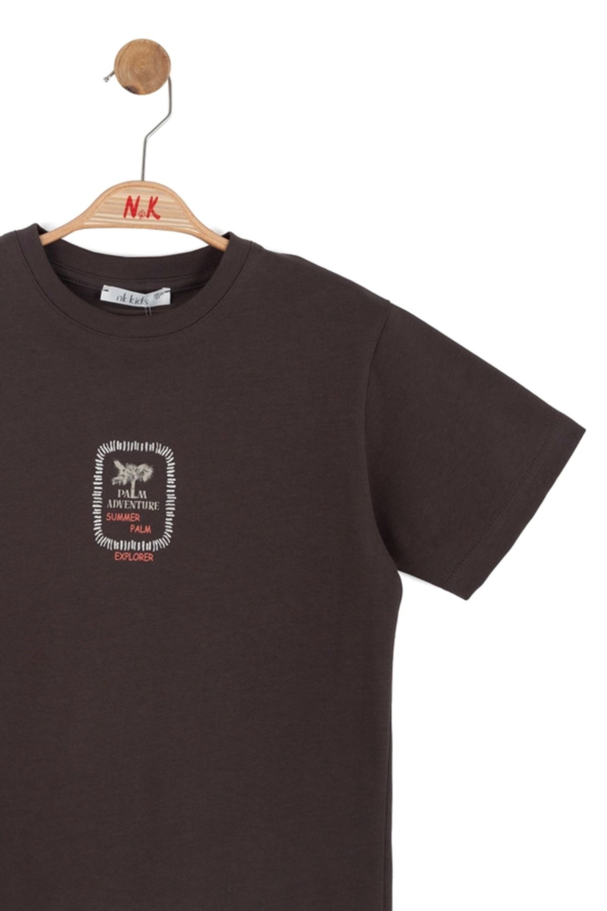 NK Kids41530-SUMMER PALM T-SHIRT 4/8 KAHVE
