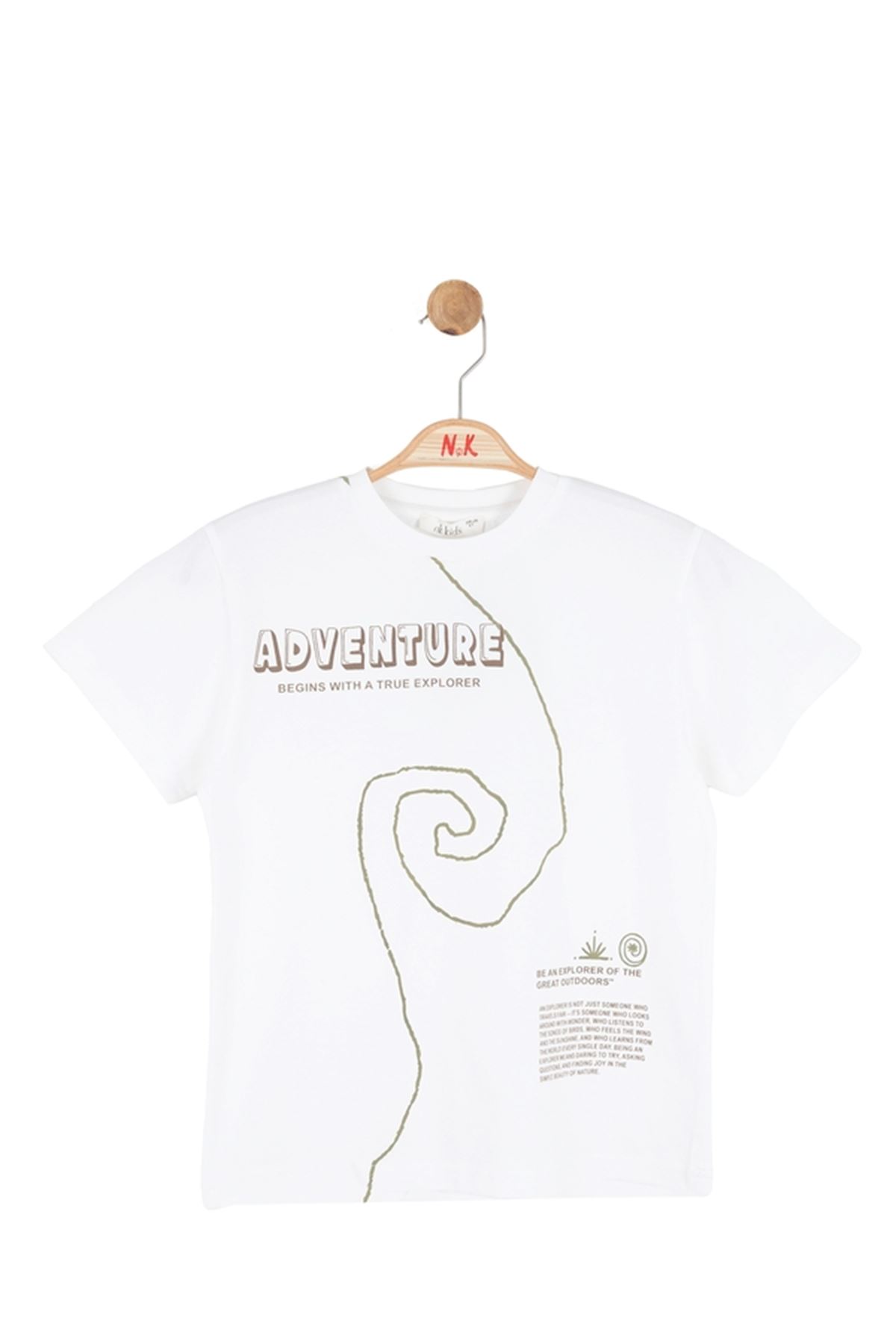NK Kids 41512-GREAT T-SHIRT 4/8 EKRU-YEŞİL