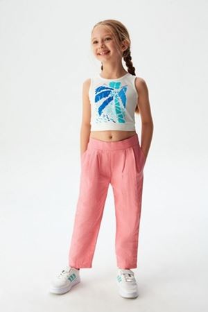 NK KIDS 54520-PİLELİ PANT.PEMBE 4/8