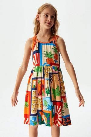 NK KIDS 74300-PEÇLİ ELBİSE RED 