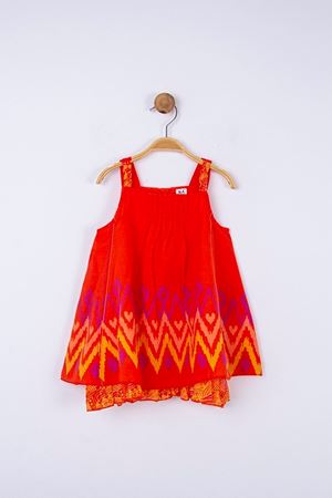 NK KIDS 74604-PİRAMİT ELBİSE TURUNCU