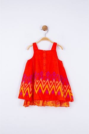 NK KIDS 74604-PİRAMİT ELBİSE TURUNCU