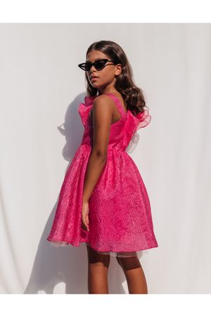 SheShe Fuşya Jakar Elbise