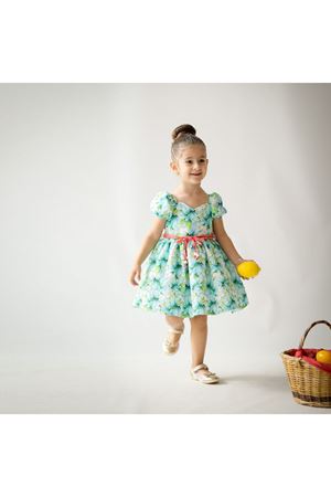 CUMİNO SECRETLY KIZ ELBİSE 3270-ELBİSE YEŞİL