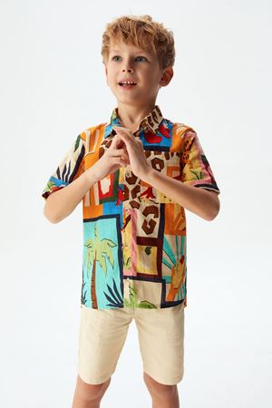 NK KIDS 44522-GİZA GÖMLEK 4/8 TURUNCU