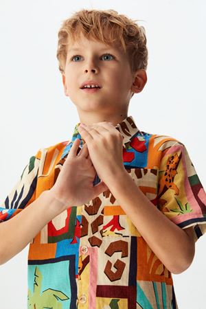 NK KIDS 44522-GİZA GÖMLEK 4/8 TURUNCU