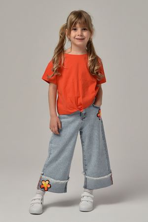 ÇİKOBY 1443-TURUNCU NAKIŞLI KOT PANTOLON