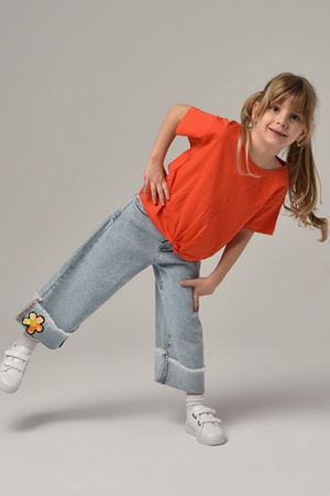 ÇİKOBY 1443-TURUNCU NAKIŞLI KOT PANTOLON