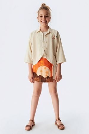 NK KIDS 34337-PALM GÖMLEK 8/14 KREM