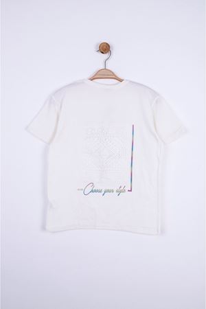 NK KIDS 34304-DANTEL DETAYLI TSHIRT EKRU