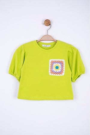 NK KIDS 34563-DANTELLİ BLUZ 4/8 YEŞİL 
