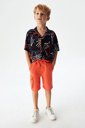 NK KIDS 44342-DESENLİ GÖMLEK SİYAH 