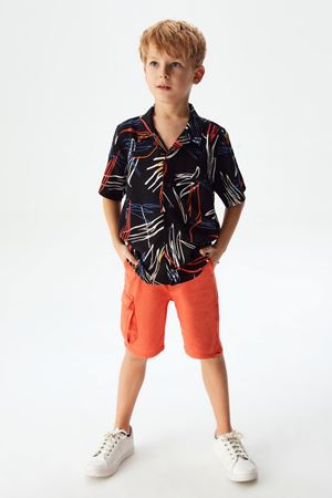 NK KIDS 44342-DESENLİ GÖMLEK SİYAH 