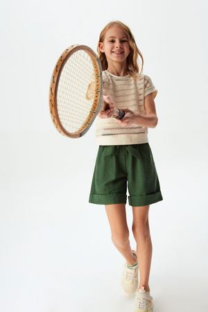 NK KIDS 54363-DAMLA KUŞAKLI ŞORT 8/14 haki