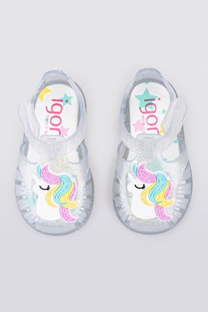 Igor S10309 TOBBY GLOSS UNICOR Gümüş Kız Çocuk Sandalet