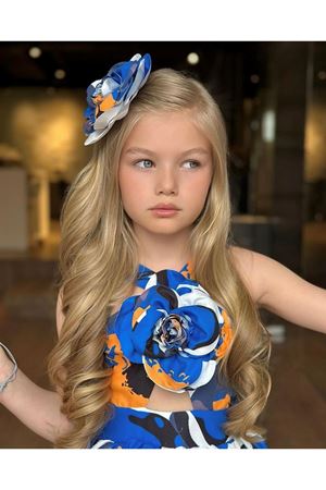 KIDS GARDEN ŞIK TASARIM ELBİSE MAVİ