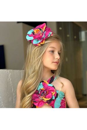 KIDS GARDEN ŞIK TASARIM ELBİSE FUŞYA