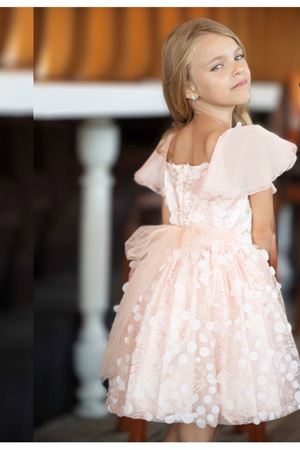 KIDS GARDEN 5475-ŞIK ELBİSE somon