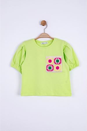 NK KIDS 34466-ETNİK CEPLİ TSH.FLORYEŞİL 8/14
