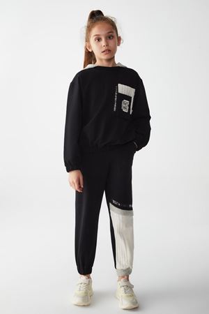 NK KIDS 35330-TRİKO CEPLİ SWEAT SİYAH 8/14