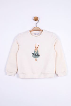 NK KIDS 35618-RABBIT SWEAT KREM*YEŞİL 12/36