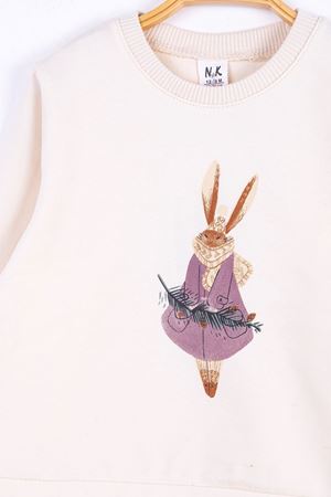 NK KIDS 35618-RABBIT SWEAT KREM*MOR 12/36
