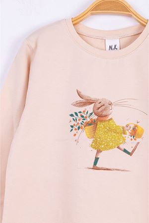 NK KIDS 35619-TAVŞAN BLUZ KREM 12/36