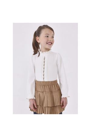 Mayoral Kışlık Kız Örme İşlemeli Bluz Beyaz
