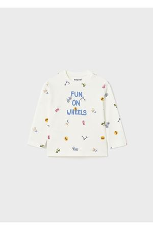 Mayoral Kışlık Erkek Bebek Uzun Kol T-shirt Beyaz-