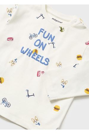 Mayoral Kışlık Erkek Bebek Uzun Kol T-shirt Beyaz-