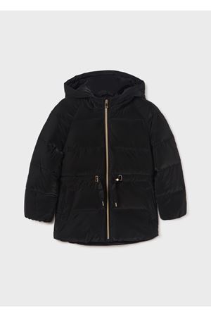 Mayoral Kışlık Kız Kapşonlu7416 Uzun Anorak Mont Siyah