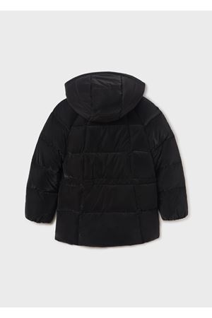 Mayoral Kışlık Kız Kapşonlu7416 Uzun Anorak Mont Siyah