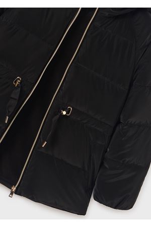 Mayoral Kışlık Kız Kapşonlu7416 Uzun Anorak Mont Siyah