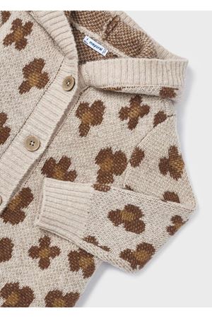 Mayoral Kışlık Kız Kapşonlu Örme Hırka Ceket Krem