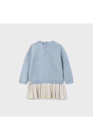 Mayoral 2975- Kışlık Kız Bebek Uzun Kol Elbise Turkuaz