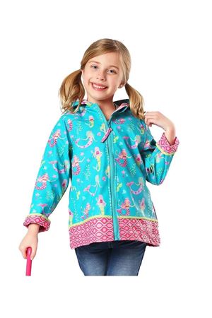 Stephen Joseph Kız Çocuk Deniz Kızı Temalı Kapişonlu Yağmurluk Yeşil